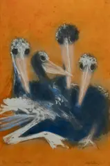 Frank Hodgkinson, Pelican Nestlings, 2007, Aquatint 2/25