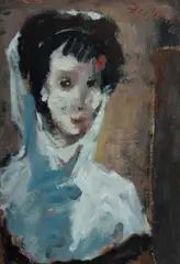 Paul Haefliger, Spanish Lady, 1966, Oil on Board