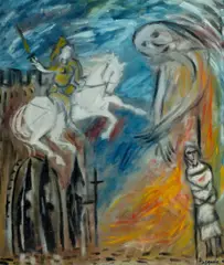 Pasquale Giardino, Joan of Arc, 1992, Oil on Canvas on Board