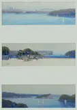 Scott Ireland, Sydney Trio (Sydney Harbour/Balmoral Beach/Lion Island), 1999, Oil on Canvas Board