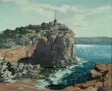 Alan Grieve, Coastal Cliff Scene, 1959, Oil on Canvas on Board