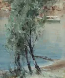 Geoffrey K Townshend, Head of the Bay, Oil & Mixed Media on Paper