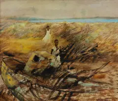 Ken Johnson, Thursday Bones, 1974, Oil on Board