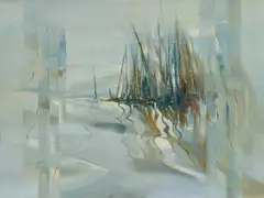 Water Reed Reflection by Robert Knight, Oil on Canvas, offered Mar 2024