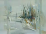 Robert Knight, Water Reed Reflection, Oil on Canvas