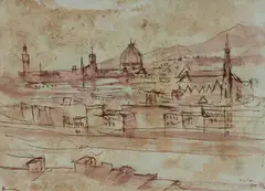 Louis Kahan, Florence, 1968, Ink & Wash