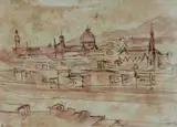 Louis Kahan, Florence, 1968, Ink & Wash