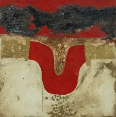 John Winch, Untitled Abstract, Mixed Media & Gold Leaf on Board