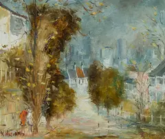 Wilmotte Williams, Blue in the Morning, Paddington, Oil on Canvas Board