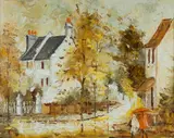 Wilmotte Williams, A Sydney Street, Oil on Canvas Board