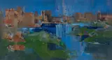 Susan Sheridan, Harbour View, Oil on Board