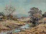Otto Kuster, Minmi Landscape [NSW], 1974, Oil on Canvas Board