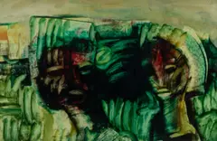 Andrew Sibley, Children of the Orchard, 1962, Oil or Enamel on Board