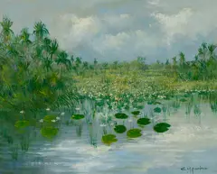 Colleen Parker, The Wetlands, Kakadu, Oil on Board