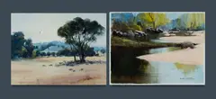 (2) by Allan Waite, 'Everard Ranges' (oil on canvas on board); & 'Aroona Valley' (oil on canvas board), offered Mar 2024