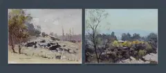 (2) by Allan Waite, 'Everard Ranges' (oil on canvas on board); & 'Aroona Valley' (oil on canvas board), sold Mar 2024