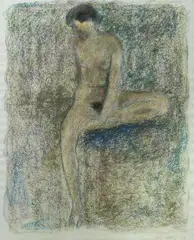 Paul Delprat, Seated Nude, 1976, Pastel