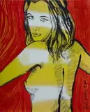 David Bromley, Romy (Looking Over Shoulder), Acrylic on Canvas