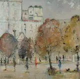 Barry Chamberlain, Hyde Park Landscape, Oil on Board