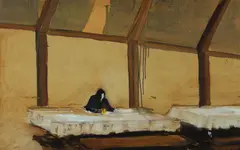 Greg Hyde, Lone Drinker, 1971, Oil on Board