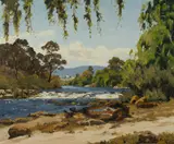Dudley Parker, Snowy River at Jindabyne [NSW], Oil on Canvas