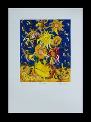 Sunflowers by John Perceval, S/Print 142/250, sold Mar 2024