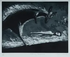 Garry Shead, Flaming Kangaroo, 1994, Etching with Aquatint 18/50
