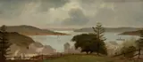 Daniel Charles Grose, Sydney Harbour from McMahons Point Looking East, c.1880, Oil on Board