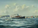 Ian Hansen, S.S. Lady Hopetoun on Sydney Harbour, Oil on Canvas on Board