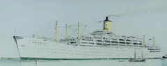 Richard Boyce, SS Orsova, Graphite & Colour Pencil