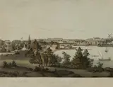 John Eyre, New South Wales, View of Sydney from the East Side of the Cove No.1,' pub, 1810, Printed by Clark, pub. June 4th 1810 by John Booth, Duke St Portland Place, London