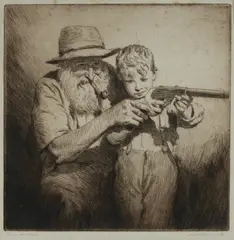 Thomas Friedensen, Young Australian, Etching