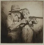 Thomas Friedensen, Young Australian, Etching