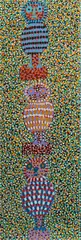 Patrick Kunoth Pwerle, Three Owls, Acrylic on Canvas