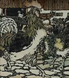 Rooster by Ludwig Heinrich Jungnickel, Woodcut in Colours, sold Mar 2024