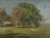 Landscape with Building by Poul Friis Nybo, Oil on Canvas on Board, offered Mar 2024