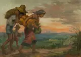 Tomas Bernardo, Peasant Family, 1953, Oil on Canvas Board