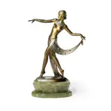 Josef Lorenzl, Austrian Cold Painted Bronze Figure of an Art Deco Dancer