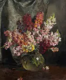 Alice M E Bale, Still Life with Snapdragons, 1924, Oil on Canvas