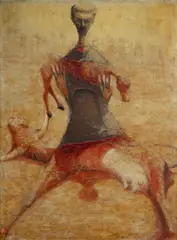Clifton Pugh, The New Born,' 1964 (from the St Francis series), Oil & Mixed Media on Board