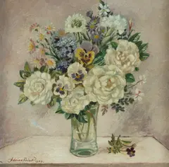 Adrian Feint, Still life - White Bouquet, 1949, Oil on Board
