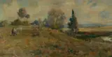 W. Lister Lister, Baling Hay, Summer Afternoon, Oil on Canvas on Board