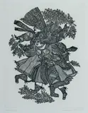 Barbara Hanrahan, Dancers, 1977/88, Linocut 6/35