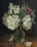 Ernest Buckmaster, Rhododendrons in Glass Vase, Oil on Canvas