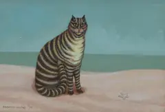 Deborah Niland, Feline at Bondi, 1979, Gouache