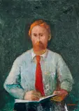 Sali Herman, Portrait of Barry Pearce, c.1988/9, Oil on Canvas