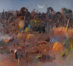 Ji Chen, Riverside Bush, 2005, Oil on Canvas