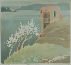 Ethleen Palmer, Spring, Middle Harbour, 1938, Colour Linocut 1/30