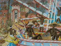 Greg Irvine, Decorative Fishing Boats, Gouache