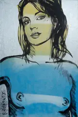 David Bromley, Belinda, Acrylic & Metallic Leaf on Canvas